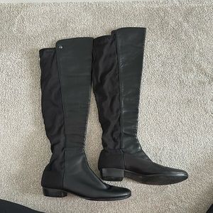 Black leather Vince Camuto high knee boots
